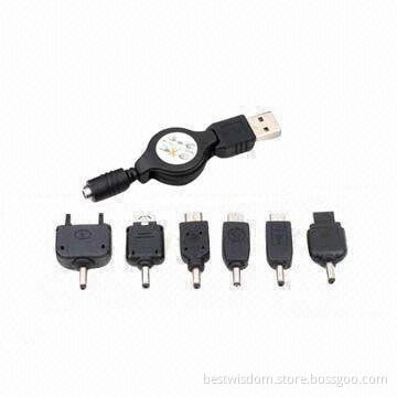 Mobile Phone-PC Data Cable with 7-in-1 USB Port for Sync and Charging